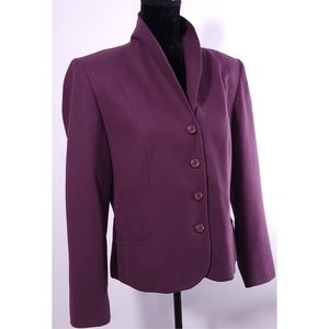 Vtg Pendleton Made In USA Wool 4 Button Blazer Sport Jacket Purple Sz